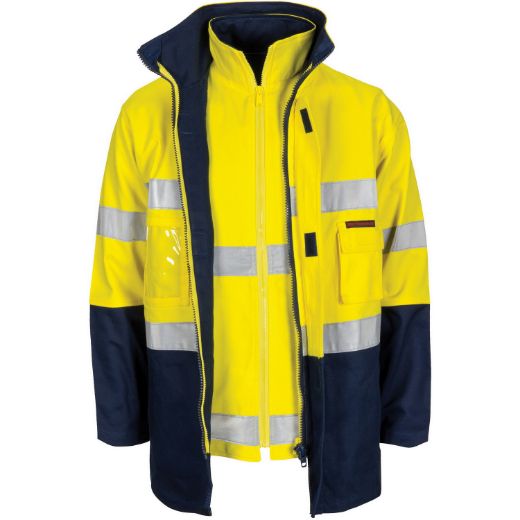 Picture of DNC HiVis "4 IN 1" Cotton Drill Jacket with Generic R/Tape